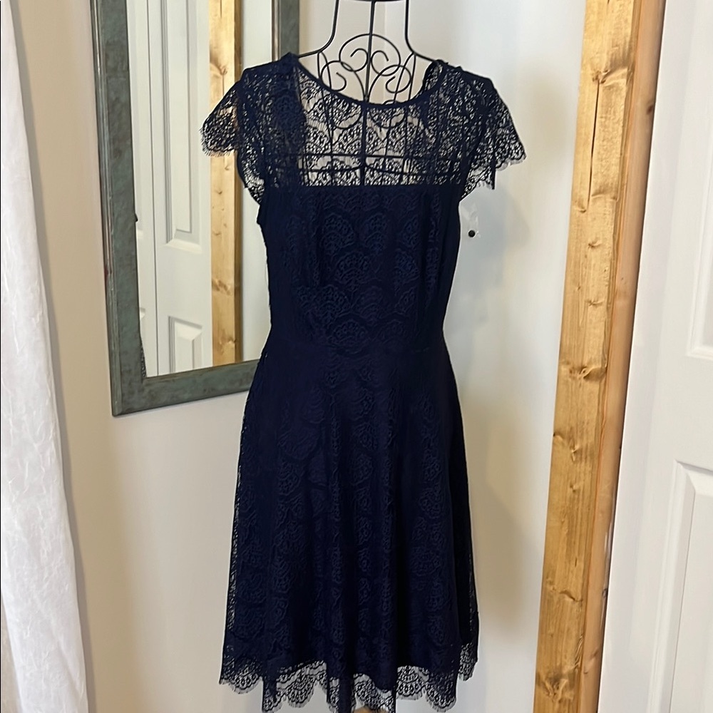 Kensie Midnight Blue Lace Midi Dress